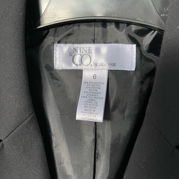 Nine West Women's Long Sleeves Front 2-Button Open Front Blazer Jacket size 6 - Picture 2 of 4